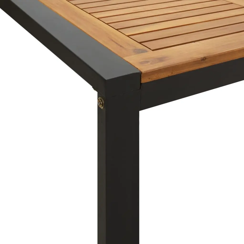 Outdoor Dining Table Acacia Wood U-Shaped Legs Brown 200cm x 90cm x 75cm