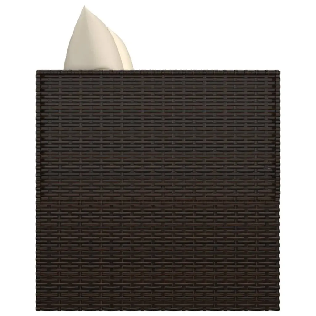 Outdoor Lounge Bed Adjustable Backrest Brown Poly Rattan with Cushions