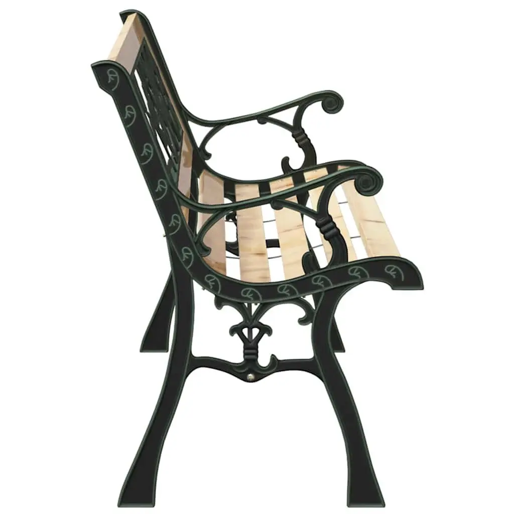 Garden Bench Brown Wooden Outdoor Seating with Cushion 116 x 54 x 73 cm