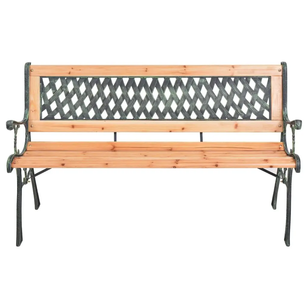 Garden Bench Solid Wood 116 cm with Cast Iron Feet