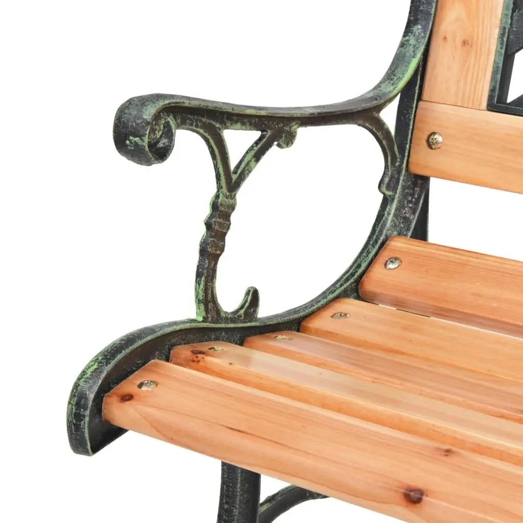 Garden Bench Solid Wood 116 cm with Cast Iron Feet