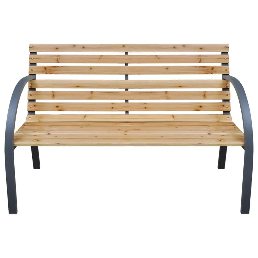 Outdoor Garden Bench Solid Wood Backrest 112cm Brown