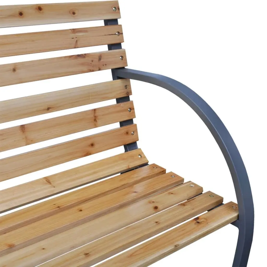 Outdoor Garden Bench Solid Wood Backrest 112cm Brown