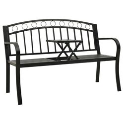 Your Outdoor Retreat: Black Garden Bench with Table