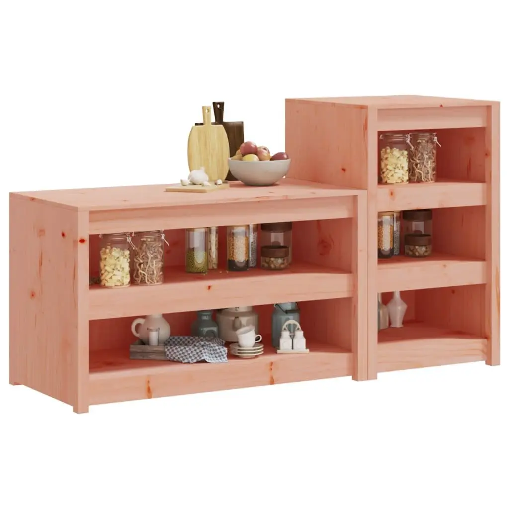 Outdoor Kitchen Cabinets Solid Wood 2 pcs Storage Cupboard Garden Furniture