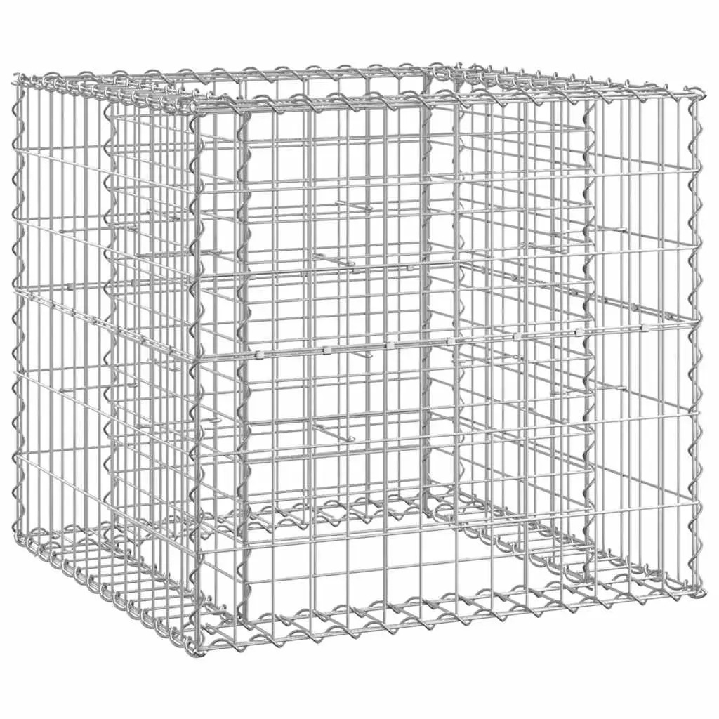 Garden Bench Solid Wood Pine with Galvanised Steel Gabion Basket Base Outdoor