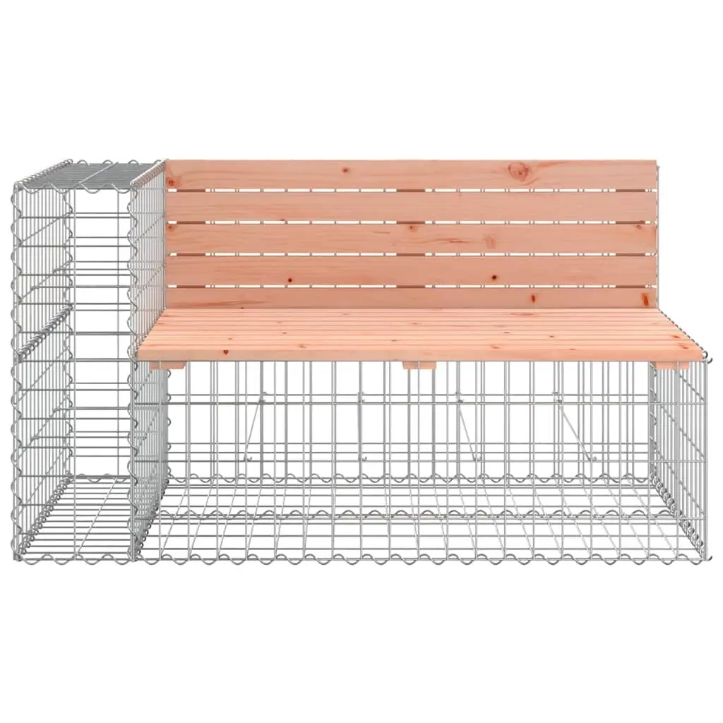 Garden Bench Solid Wood Seat Galvanised Steel Gabion Basket Base Compact Brown