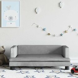 Your Child Will Love This Light Grey Velvet Sofa