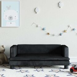 Your Child's New Cozy Black Velvet Sofa