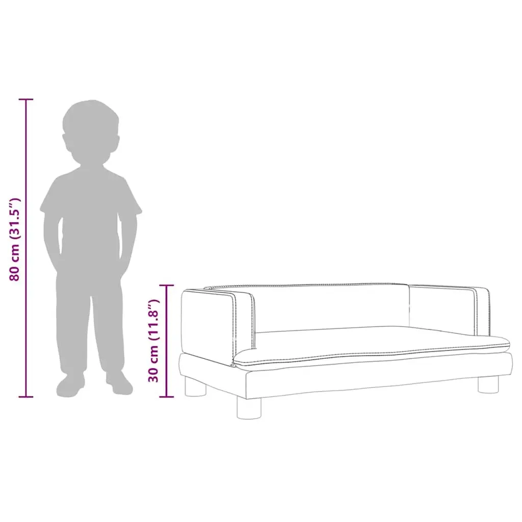 Kids Sofa Black Velvet Padded Small Furniture
