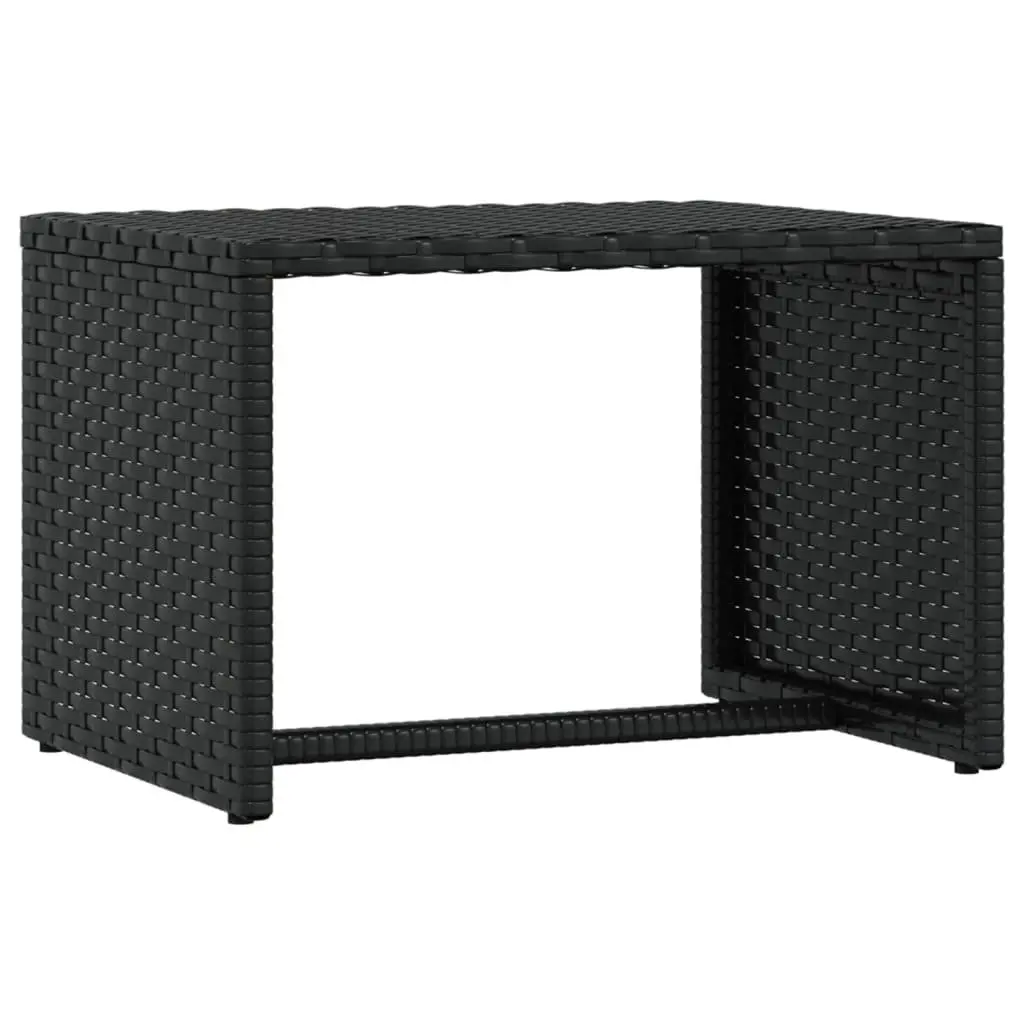 Sun Loungers Adjustable Black Poly Rattan 2 pcs with Table