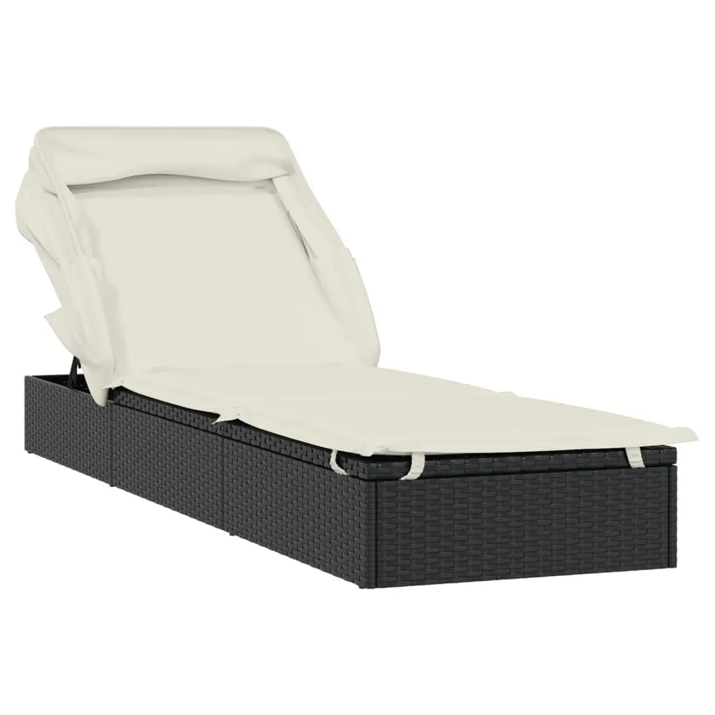 Sun Lounger Daybed Foldable Roof Adjustable Outdoor Garden Patio Recliner Chair