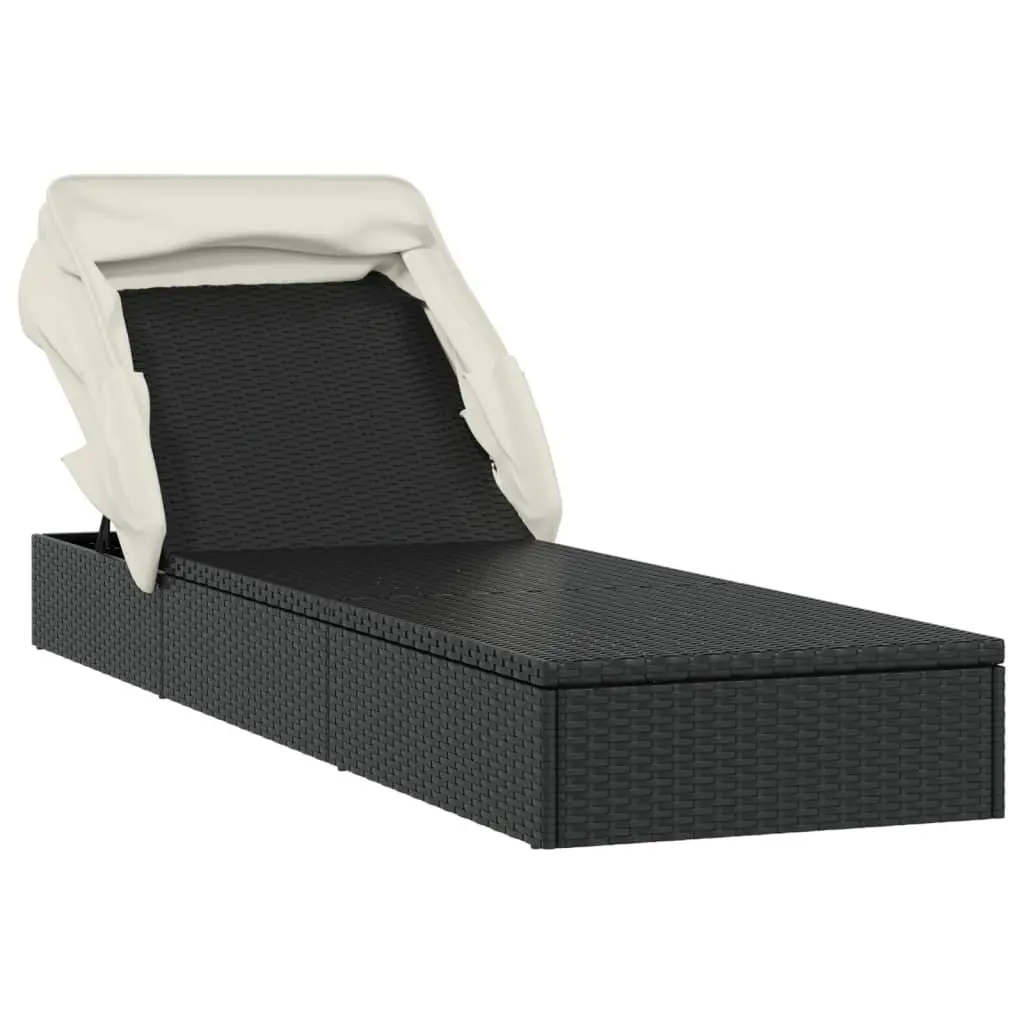 Sun Lounger Daybed Foldable Roof Adjustable Outdoor Garden Patio Recliner Chair