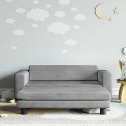Your Child's Cozy Grey Sofa with Footstool