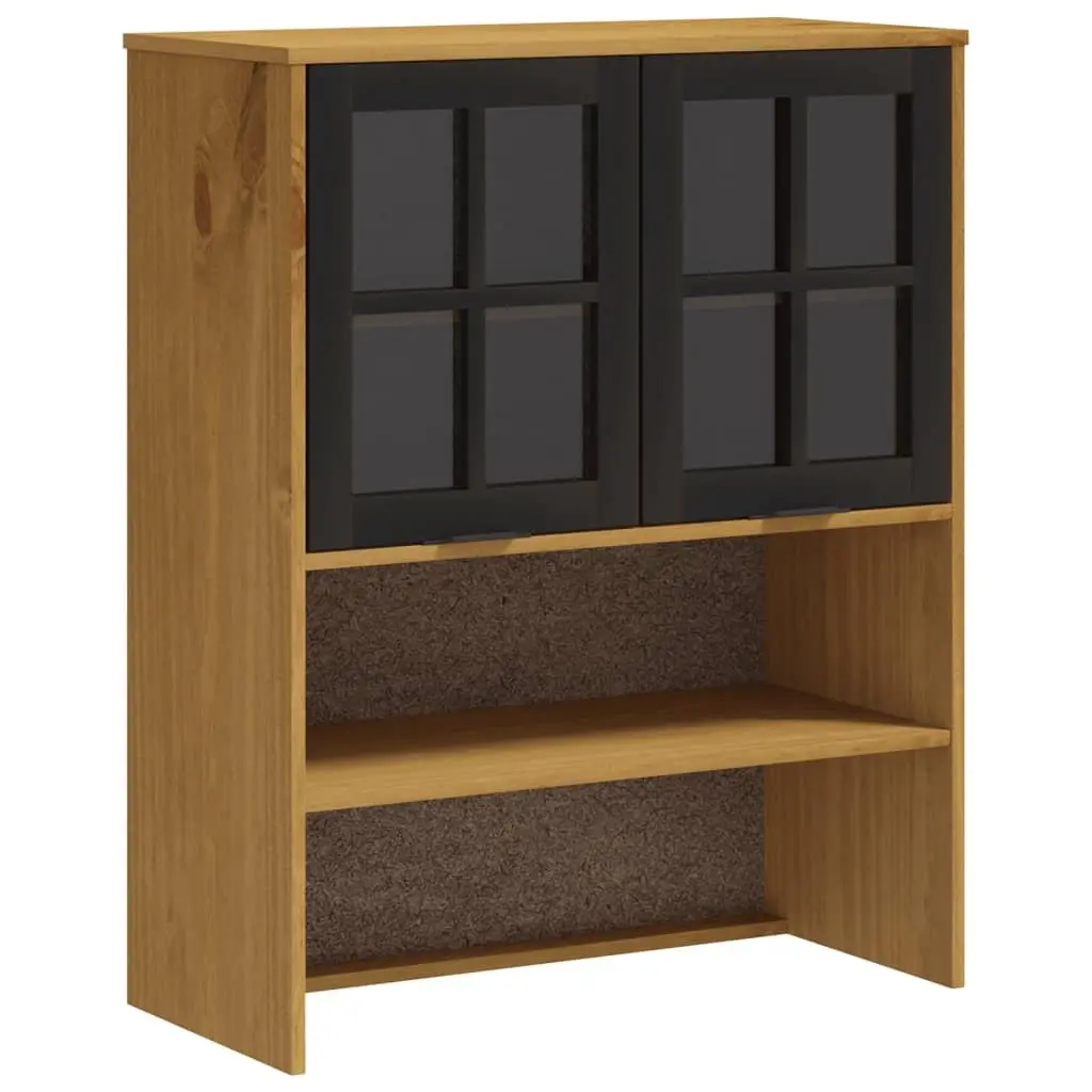 Highboard Storage Cabinet with Glass Doors Shelves Drawers Solid Pine Wood