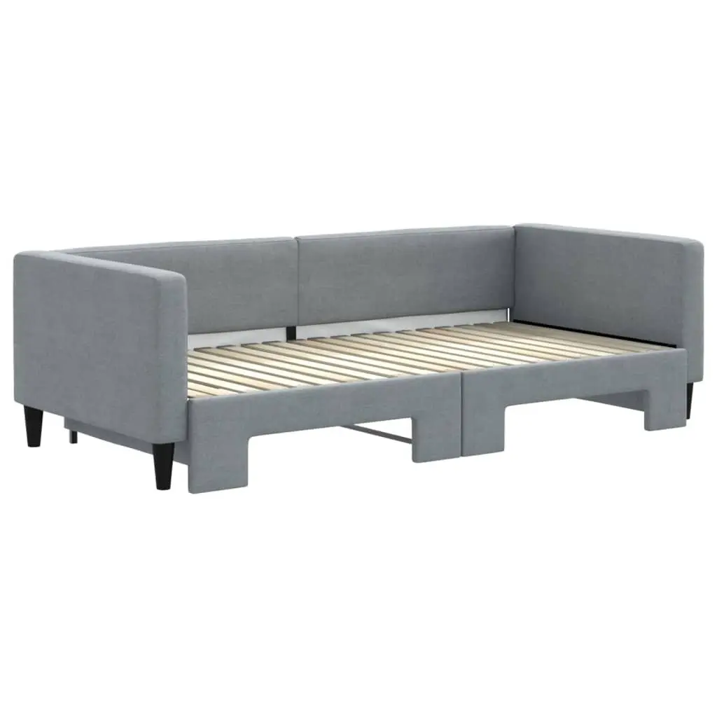 Daybed with Trundle Grey 90x190 cm 2-in-1 Sofa Bed