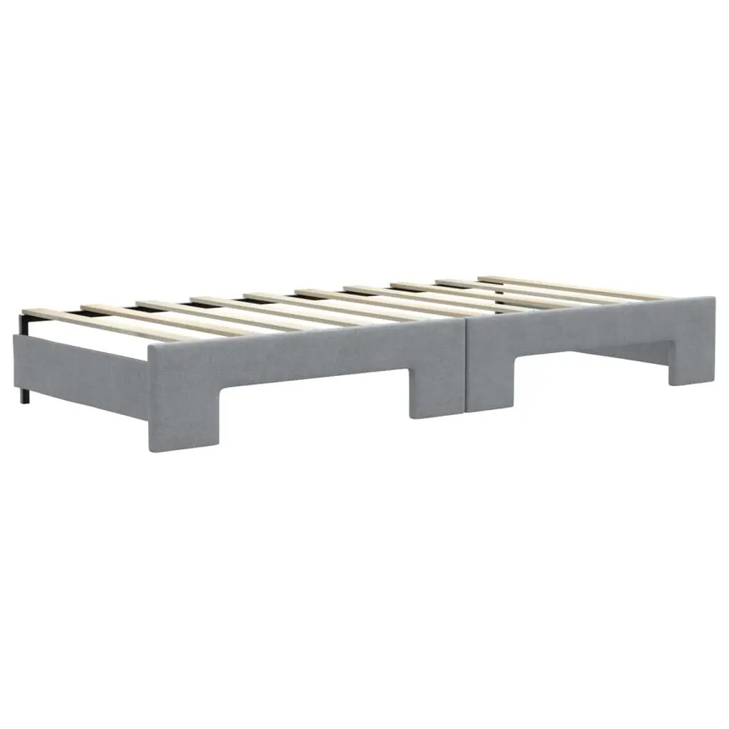 Daybed with Trundle Grey 90x190 cm 2-in-1 Sofa Bed