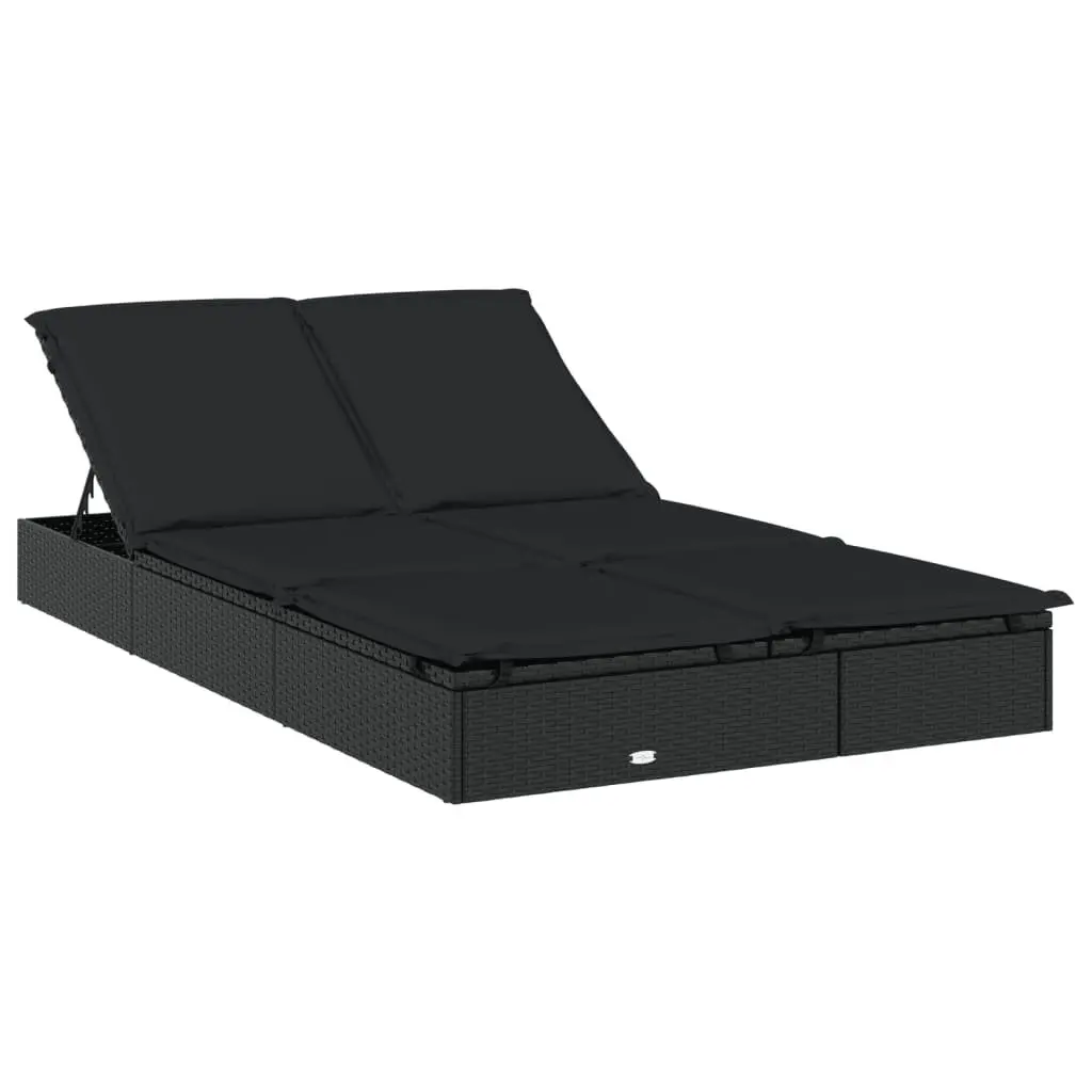 2-Person Sun Lounger Daybed Foldable Canopy Roof Garden Patio Outdoor Seating