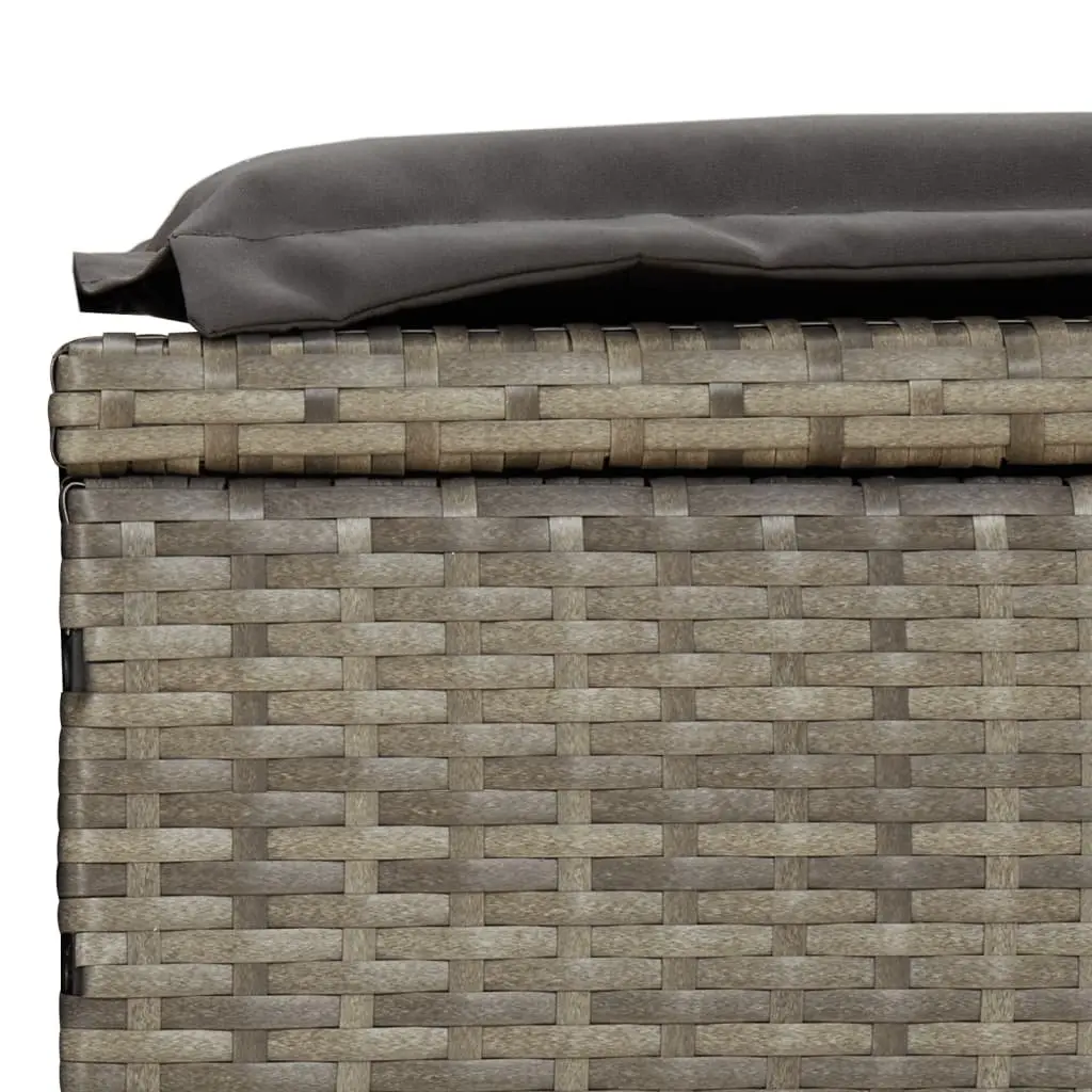 2-Person Sun Lounger Daybed with Round Roof Grey Outdoor Seating Rattan 211 x 112 x 140 cm