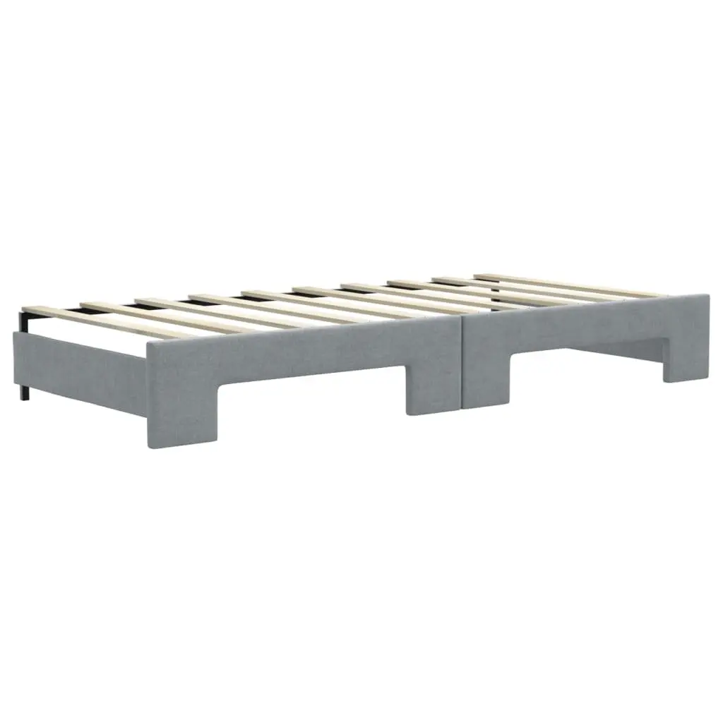 Daybed with Trundle and Storage Drawers Grey 90x190cm