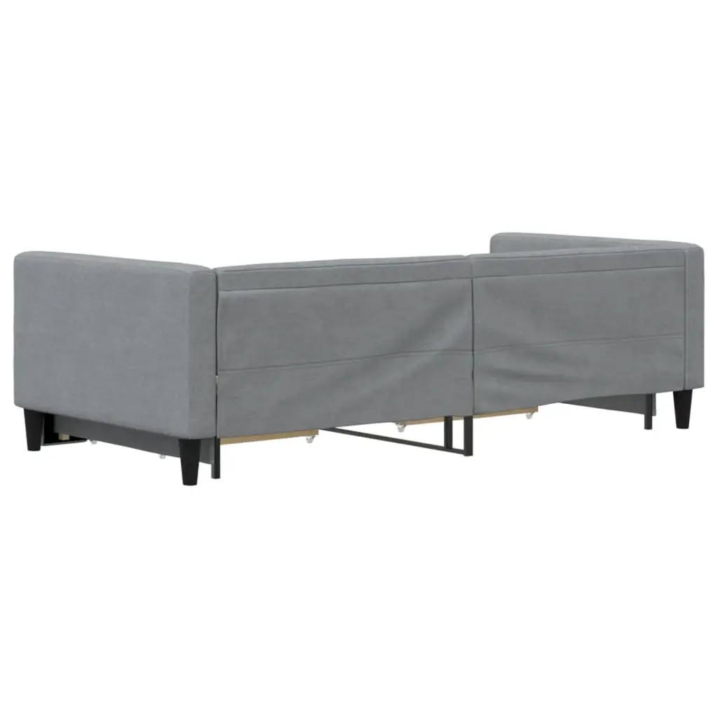 Daybed with Trundle and Storage Drawers Grey 90x190cm