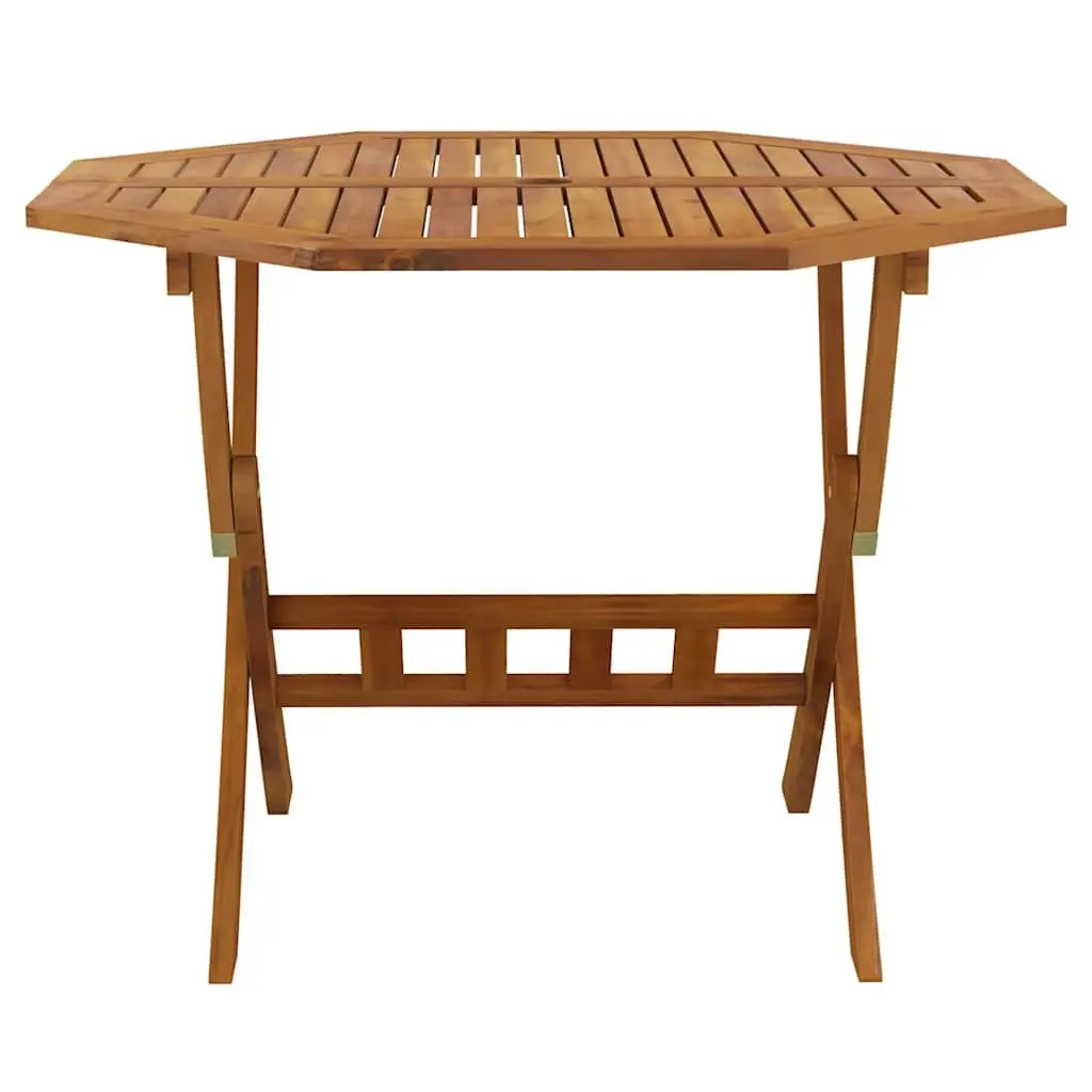 Folding Garden Table Brown Wood 90x75cm Outdoor Patio Dining Furniture