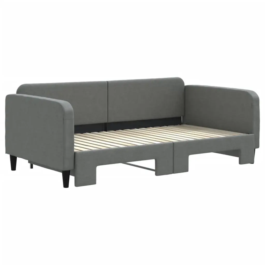 Daybed with Trundle Sofa Bed Frame Grey 90x190 cm Guest Bedroom Living Room