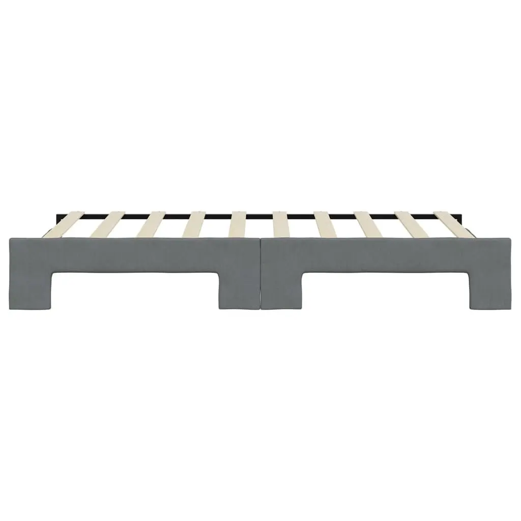 Daybed with Trundle Sofa Bed Frame Grey 90x190 cm Guest Bedroom Living Room
