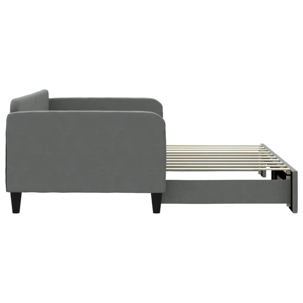 Daybed with Trundle Sofa Bed Frame Grey 90x190 cm Guest Bedroom Living Room