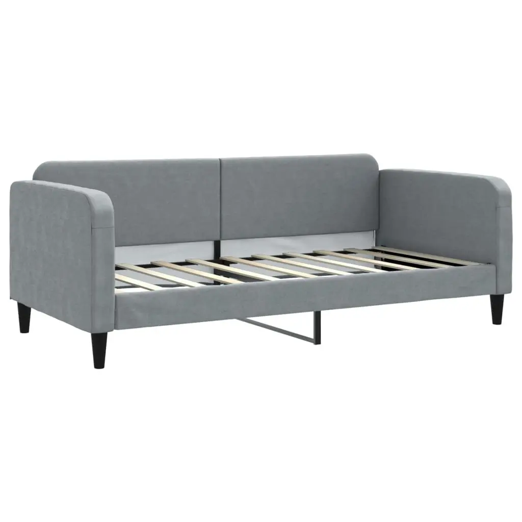 Daybed with Trundle and Storage Drawers Grey 90 x 190 cm