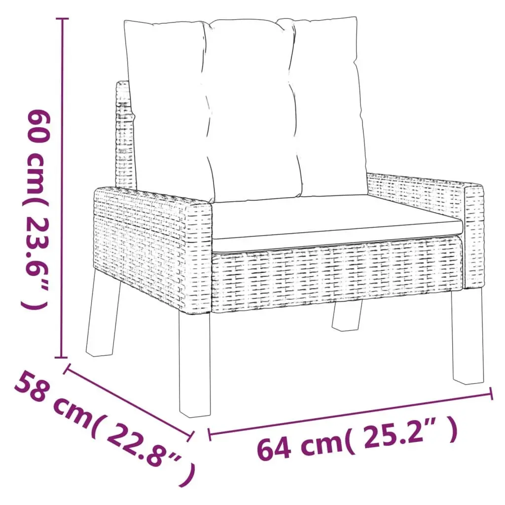 Garden Lounge Set Poly Rattan Black 4 Piece Outdoor Furniture with Cushions