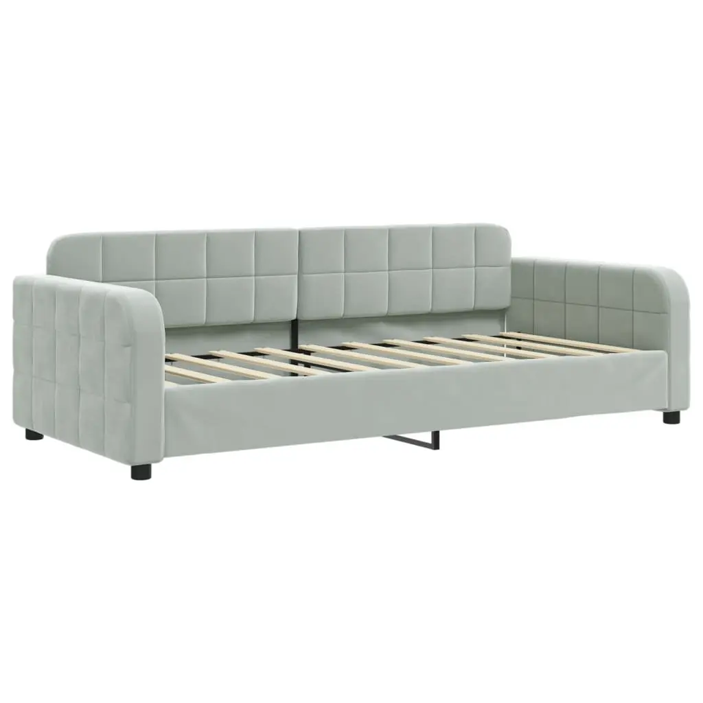 Daybed with Trundle Sofa Bed Grey 90x190 cm Space-Saving Guest Bedroom Furniture