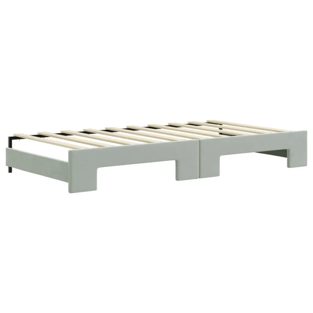 Daybed with Trundle Sofa Bed Grey 90x190 cm Space-Saving Guest Bedroom Furniture