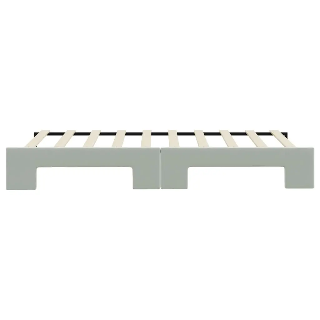 Daybed with Trundle Sofa Bed Grey 90x190 cm Space-Saving Guest Bedroom Furniture