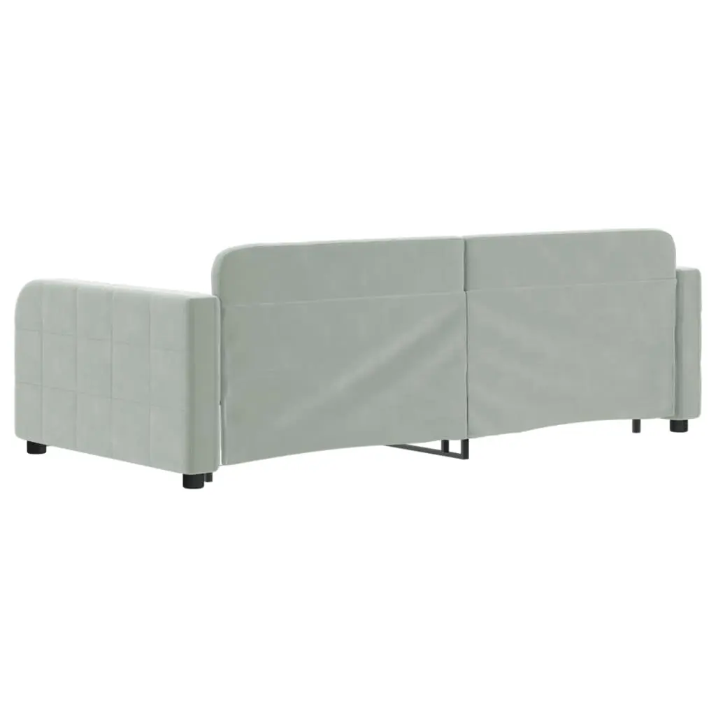 Daybed with Trundle Sofa Bed Grey 90x190 cm Space-Saving Guest Bedroom Furniture