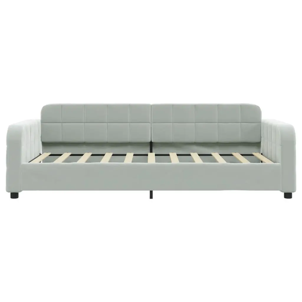 Sofa Bed Daybed with Storage Drawers and Trundle Grey 90x190cm