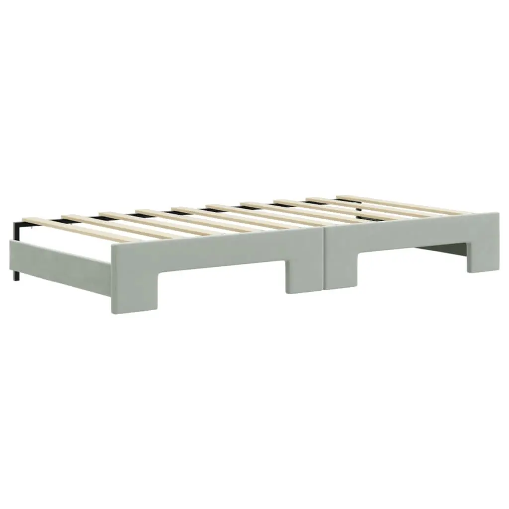 Sofa Bed Daybed with Storage Drawers and Trundle Grey 90x190cm