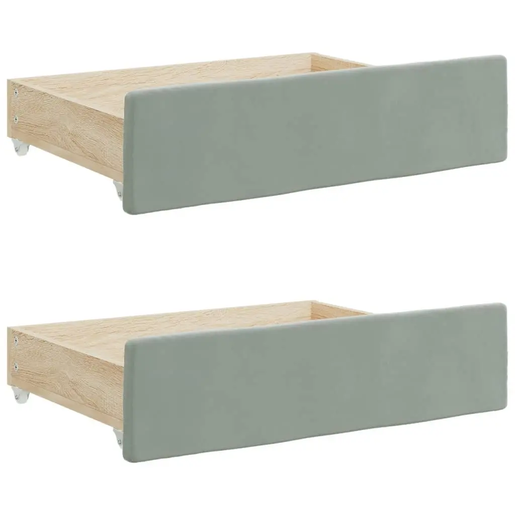 Sofa Bed Daybed with Storage Drawers and Trundle Grey 90x190cm