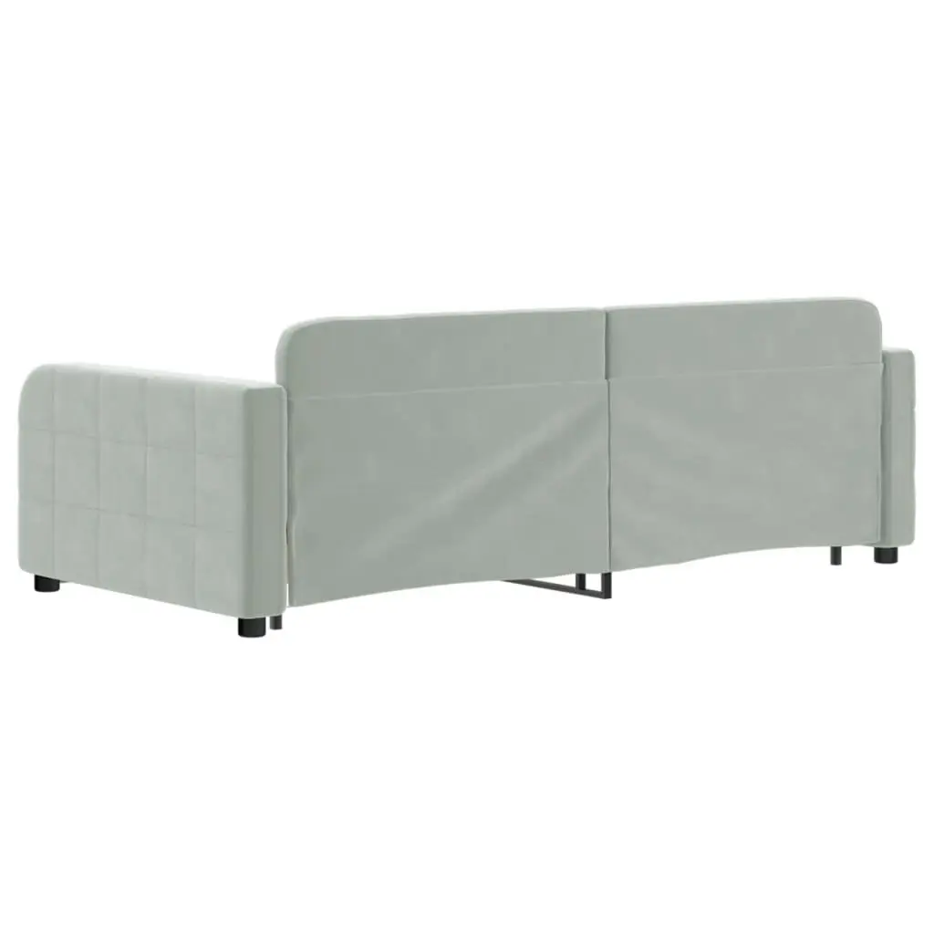 Sofa Bed Daybed with Storage Drawers and Trundle Grey 90x190cm