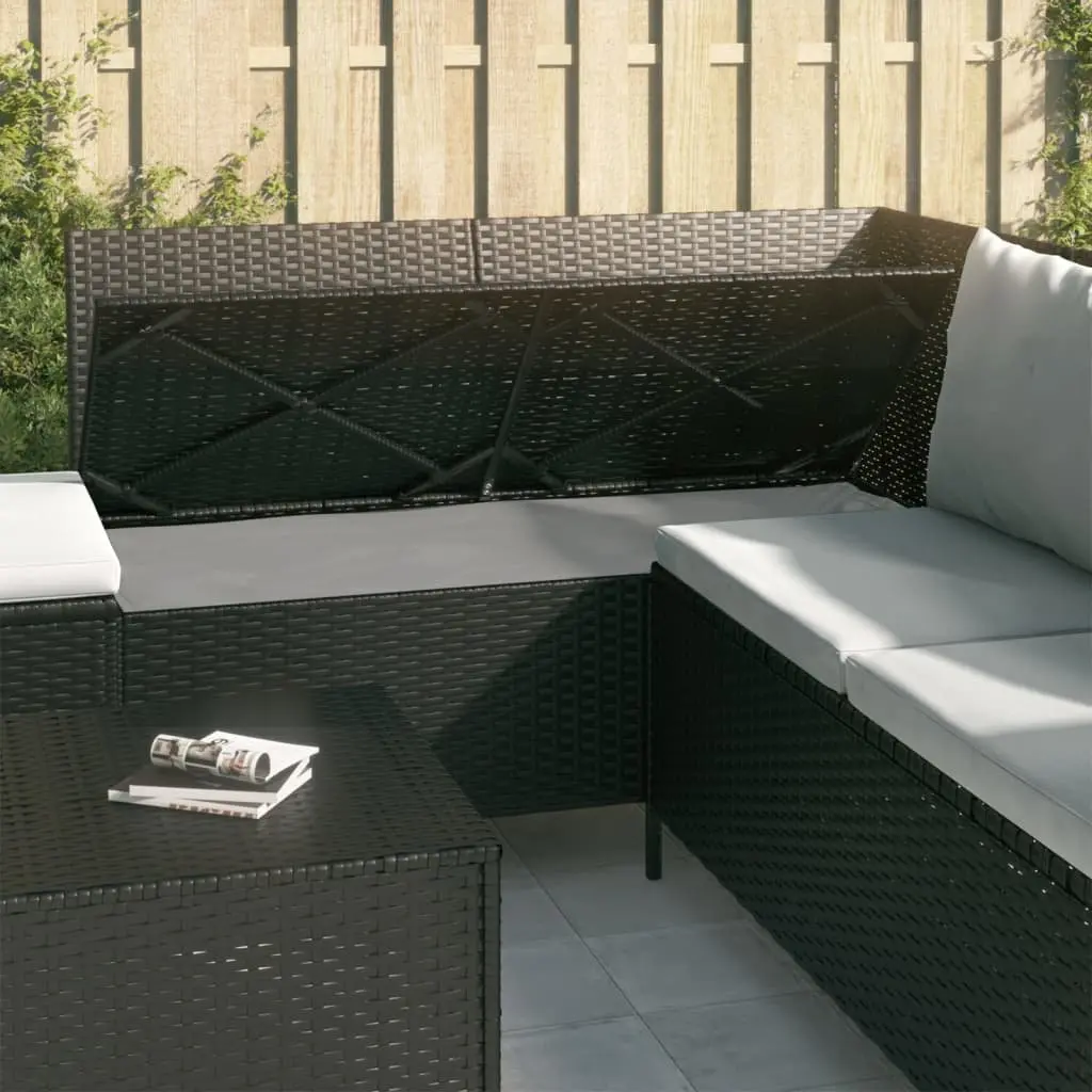 4 Piece Garden Lounge Set Outdoor Furniture Poly Rattan Black