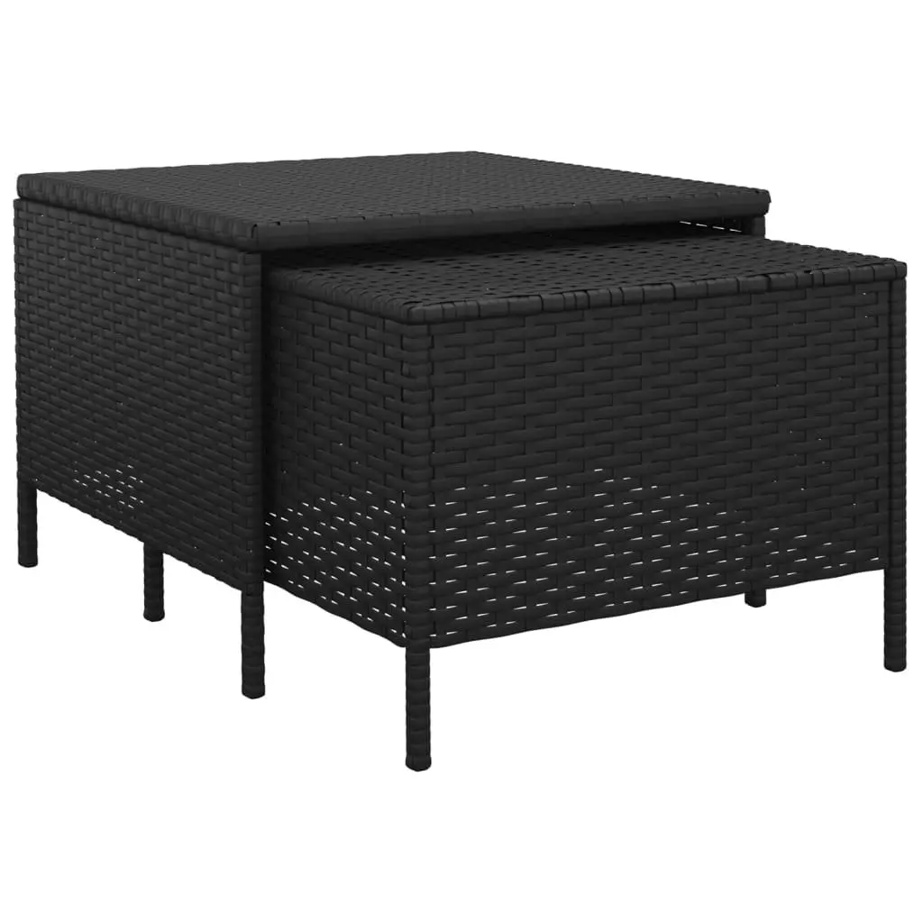 4 Piece Garden Lounge Set Outdoor Furniture Poly Rattan Black