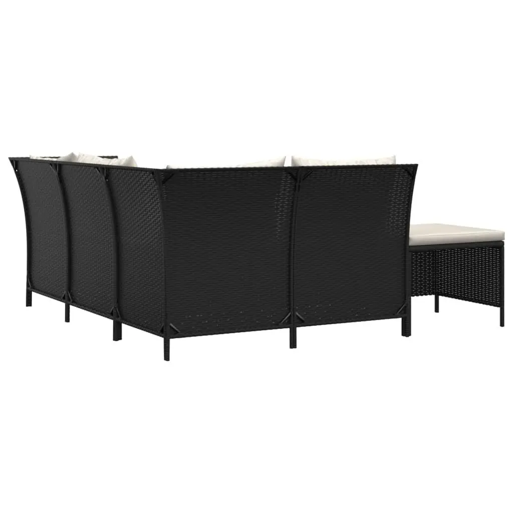 4 Piece Garden Lounge Set Outdoor Furniture Poly Rattan Black