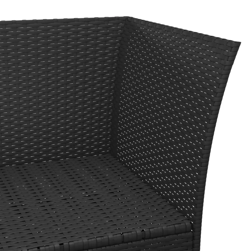 4 Piece Garden Lounge Set Outdoor Furniture Poly Rattan Black