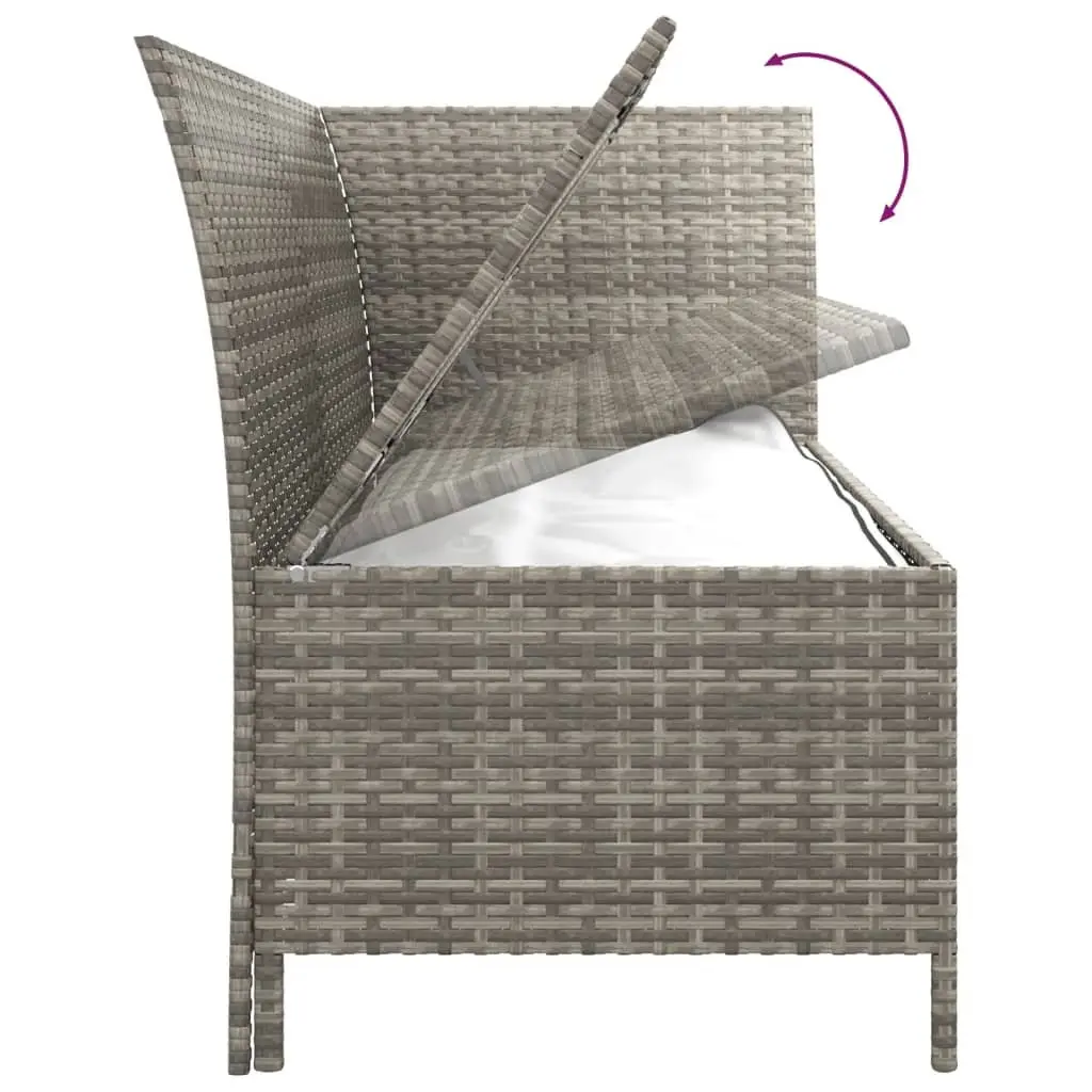 Garden Lounge Set 3 Piece Grey Poly Rattan Outdoor Furniture with Cushions