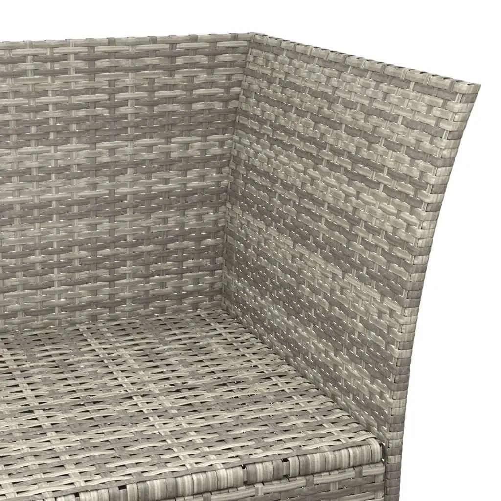 Garden Lounge Set 3 Piece Grey Poly Rattan Outdoor Furniture with Cushions