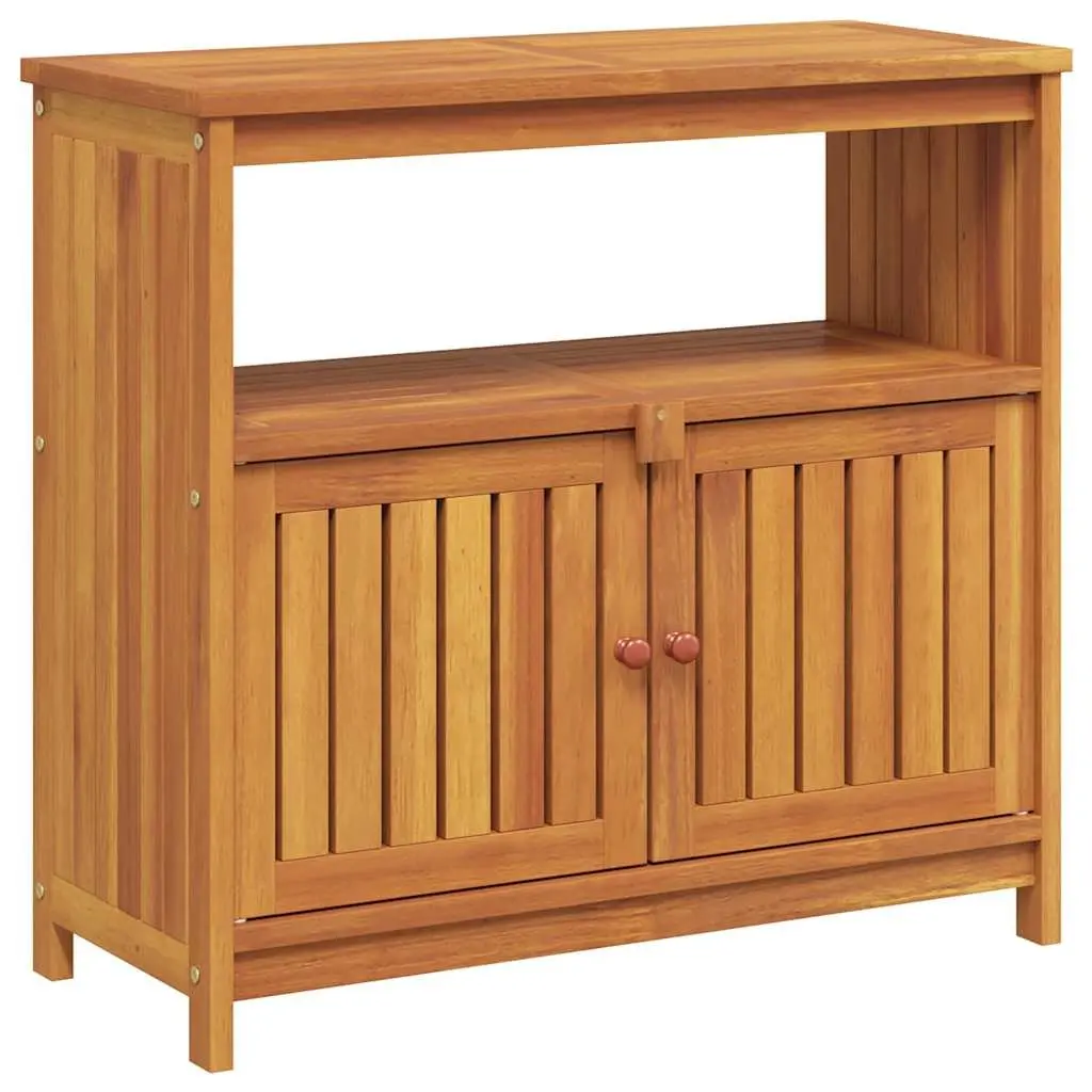 Garden Console Table Solid Acacia Wood 80x35x75cm Outdoor Storage Furniture