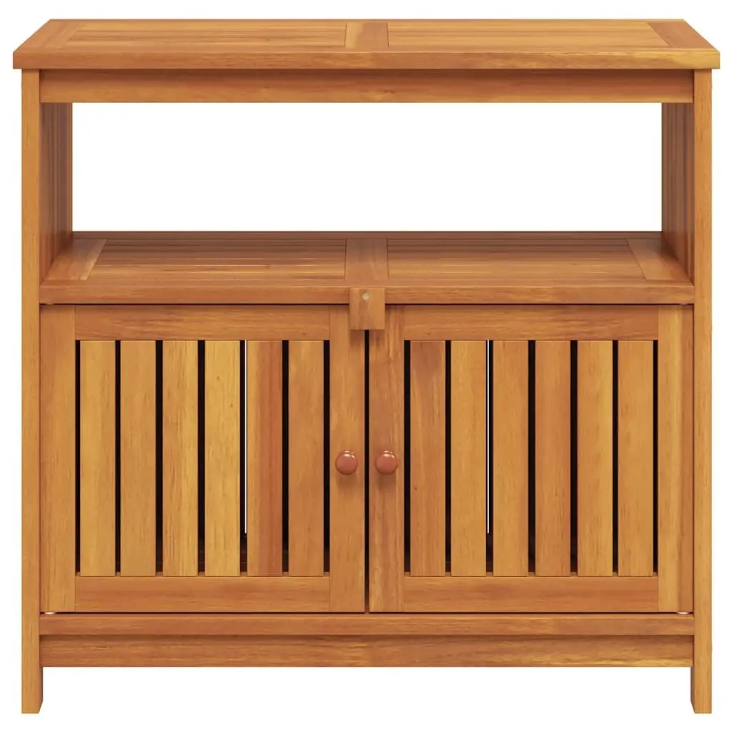 Garden Console Table Solid Acacia Wood 80x35x75cm Outdoor Storage Furniture