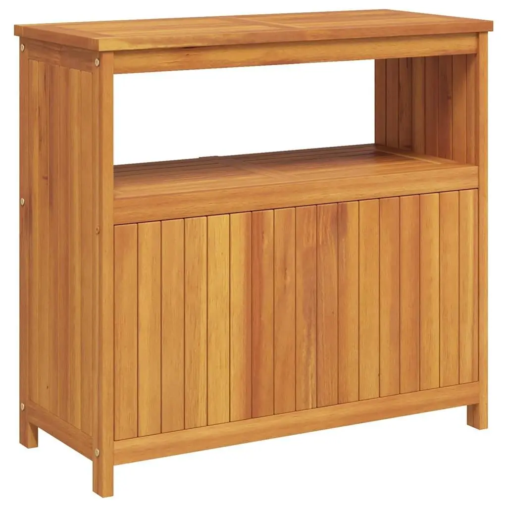 Garden Console Table Solid Acacia Wood 80x35x75cm Outdoor Storage Furniture