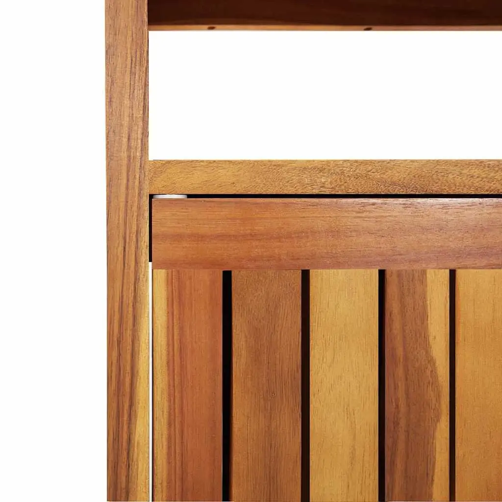 Garden Console Table Solid Acacia Wood 80x35x75cm Outdoor Storage Furniture