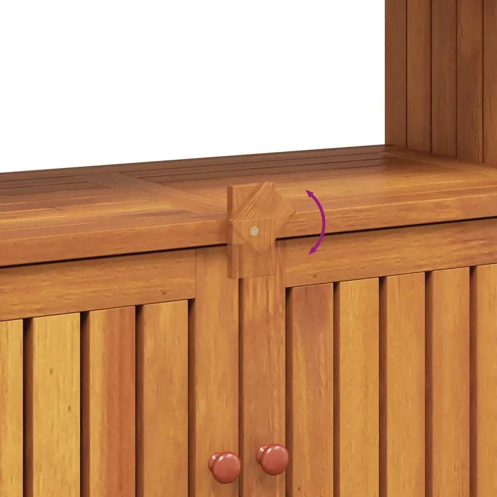 Garden Console Table Solid Acacia Wood 80x35x75cm Outdoor Storage Furniture